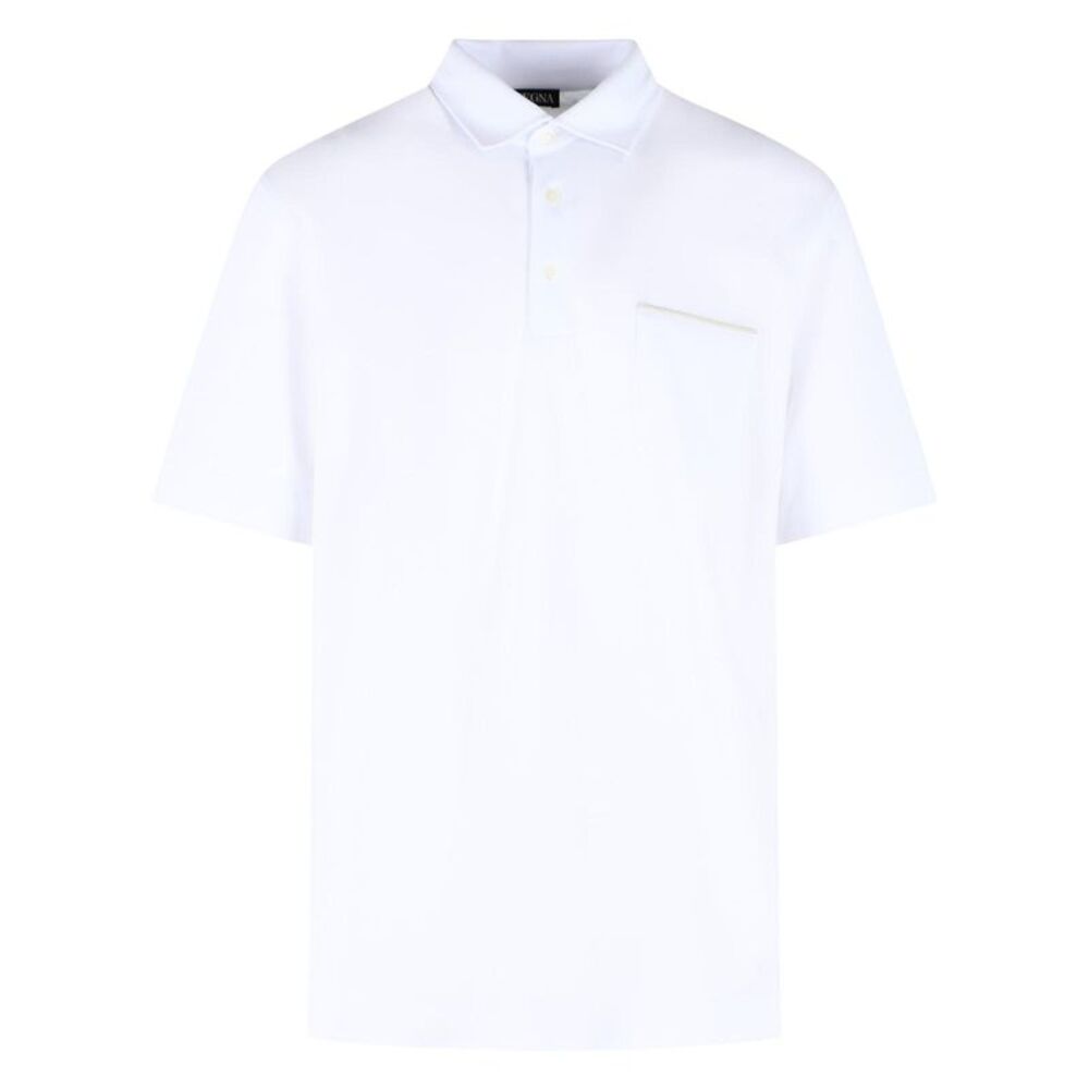 Zegna White Cotton Polo Shirt Men
